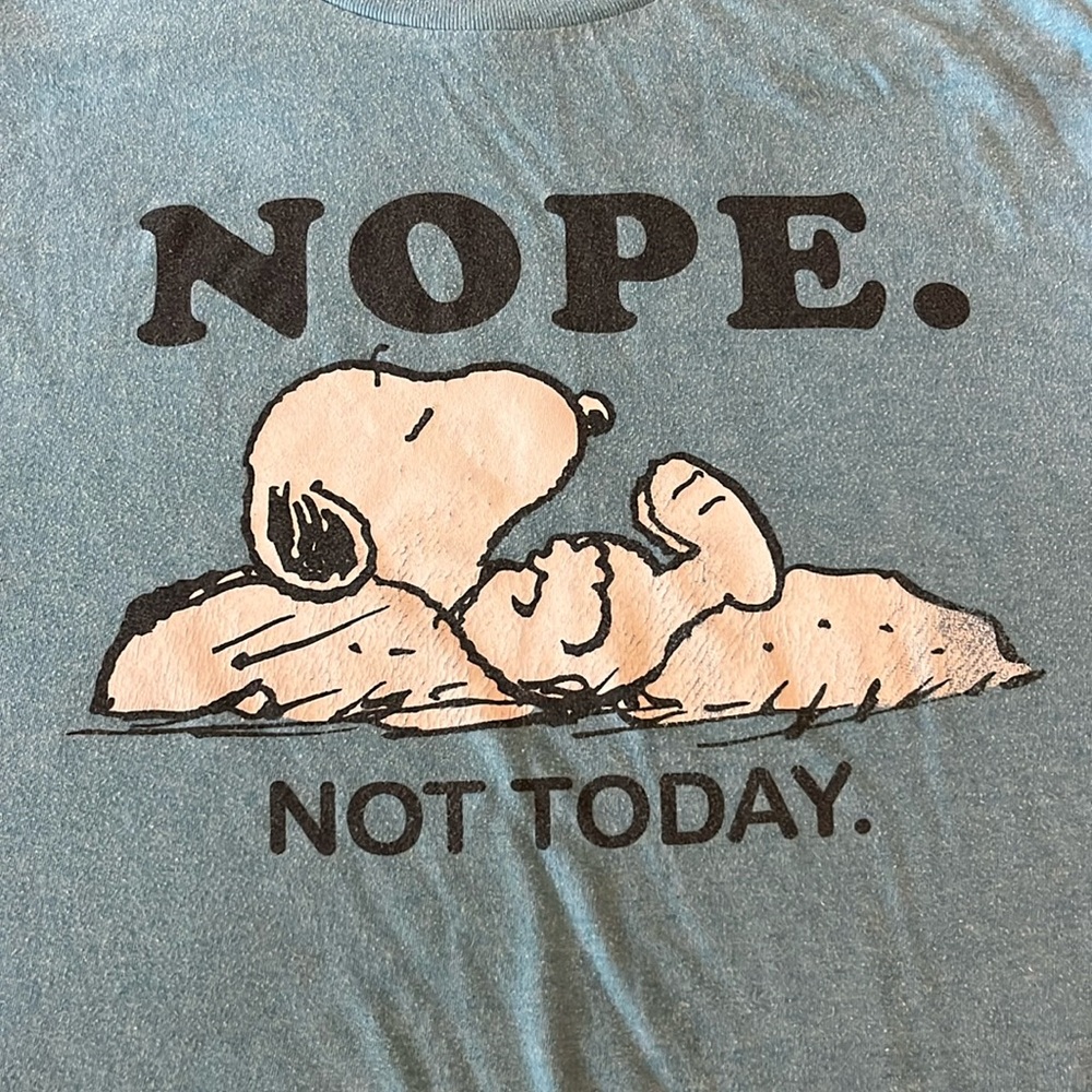Peanuts Snoopy Nope Not Today Medium Shirt